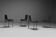 Chaises en cuir à trois pieds avec finitions en chrome, Italie, années 1970