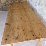 Farmhouse table in raw wood
