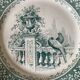 Green ironstone plate from Creil and Montereau "Khiva"