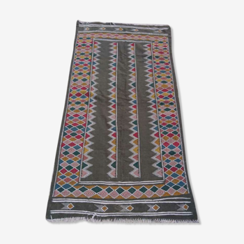 Green berber rug handmade 260x135cm