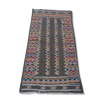 Green berber rug handmade 260x135cm