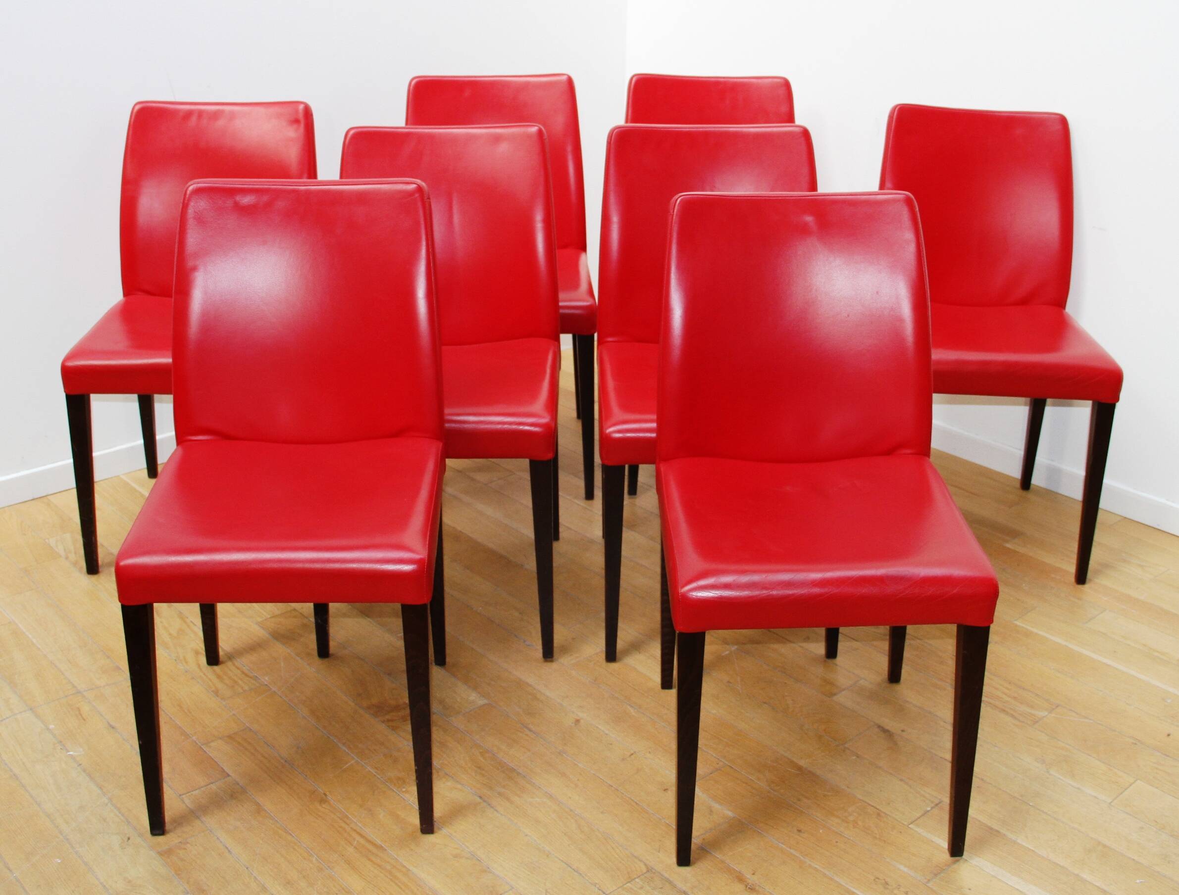 Set of 8 Liz chairs, Poltrona Frau