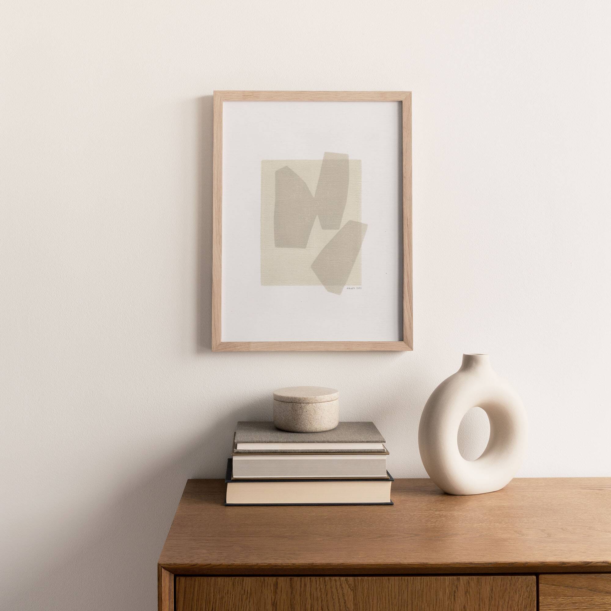 Abstract painting on paper signed Eawy.