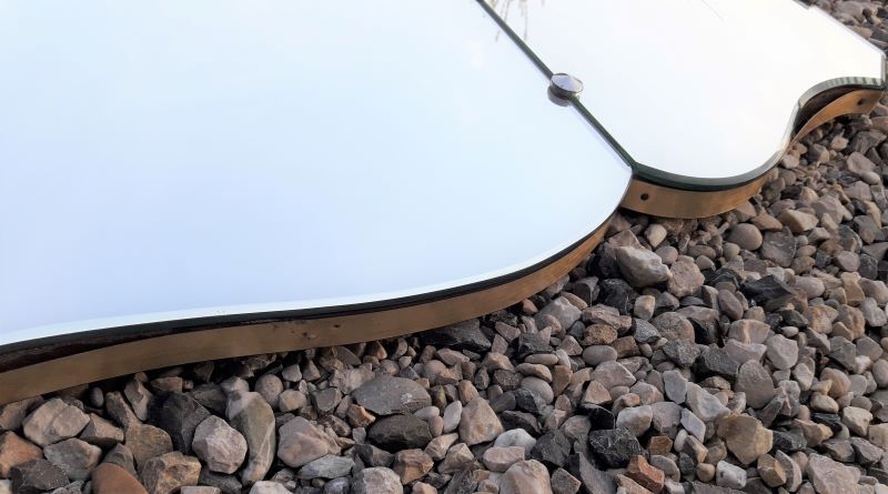 Mirror triptych engraved ancient XX Art Deco 169x75cm