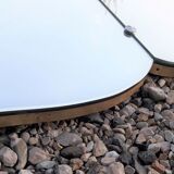 Mirror triptych engraved ancient XX Art Deco 169x75cm