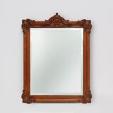 Baroque carved wooden beveled mirror in Louis XV style, France 1900s
