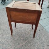 Commode marqueterie ancienne style louis xv avec plateau marbre