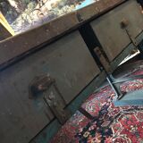 Cast iron and wood workbench