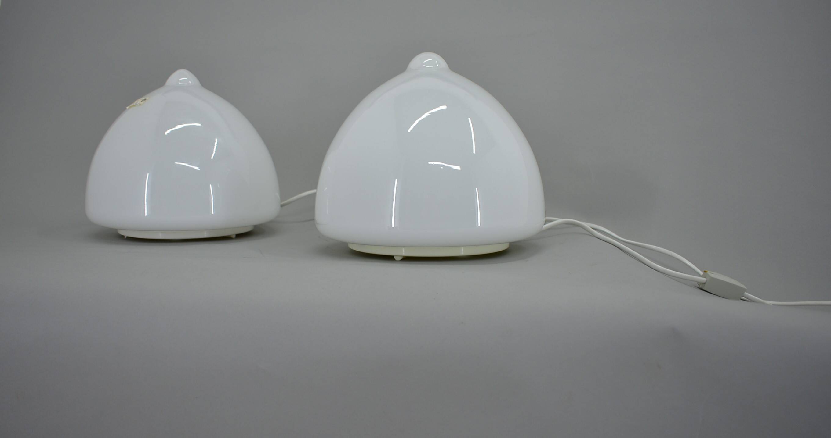 Pair of glass table lamps by Krásno nad Bečvou, 1960s