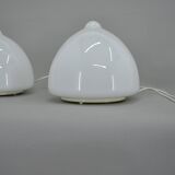 Pair of glass table lamps by Krásno nad Bečvou, 1960s