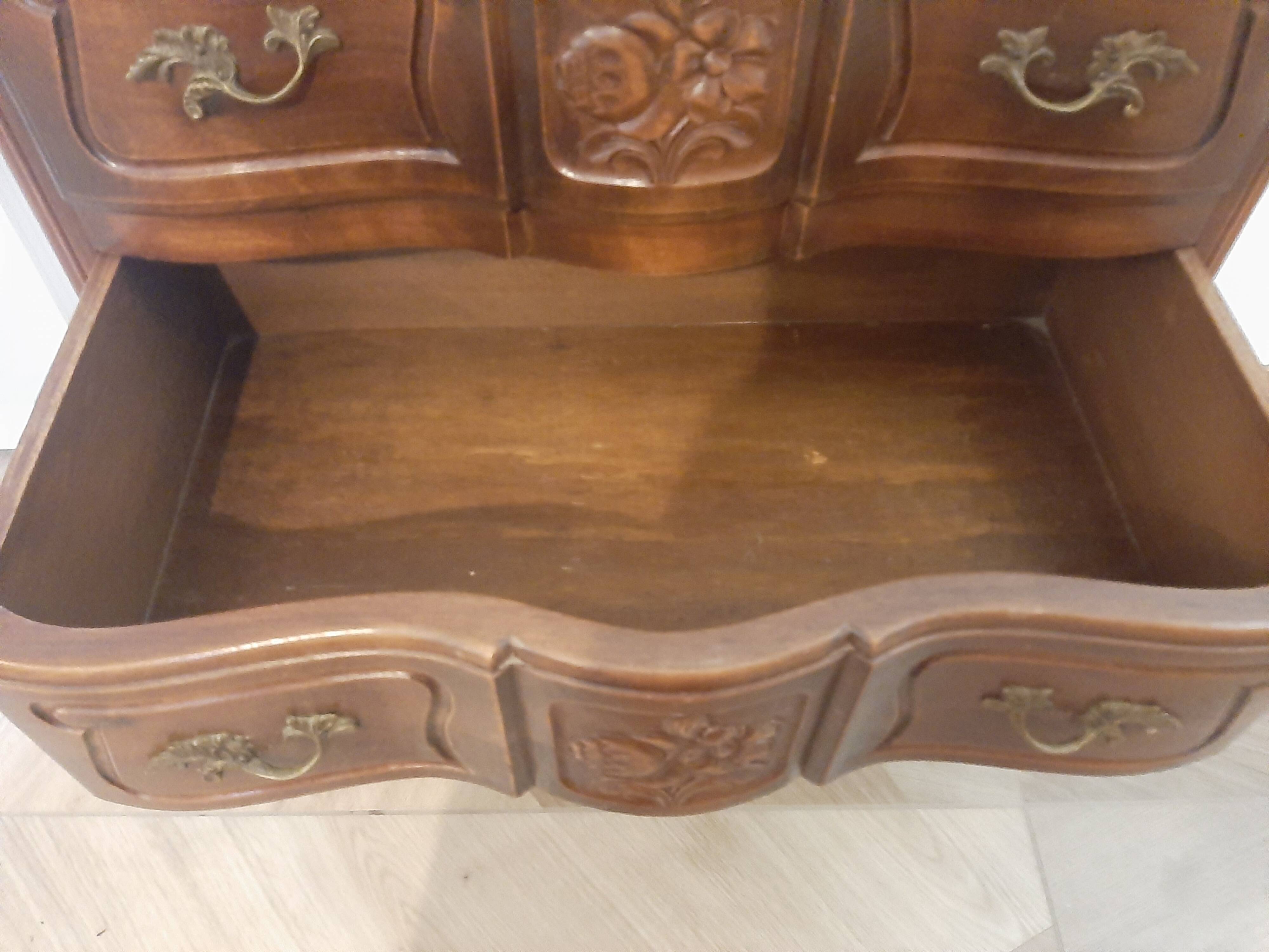 Louis XV style chest of drawers - 2 drawers - Curved feet - 1980s