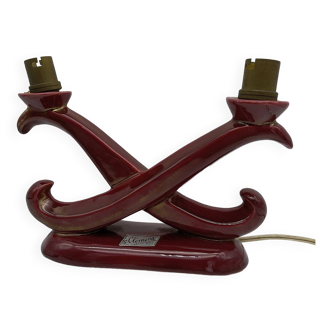 St clément candlestick lamp. bordeaux art deco ceramic