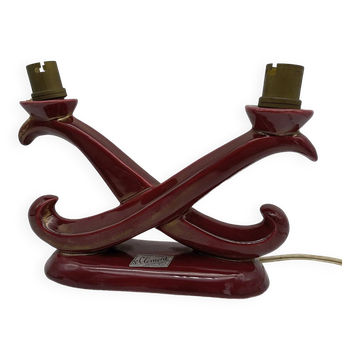 St clément candlestick lamp. bordeaux art deco ceramic