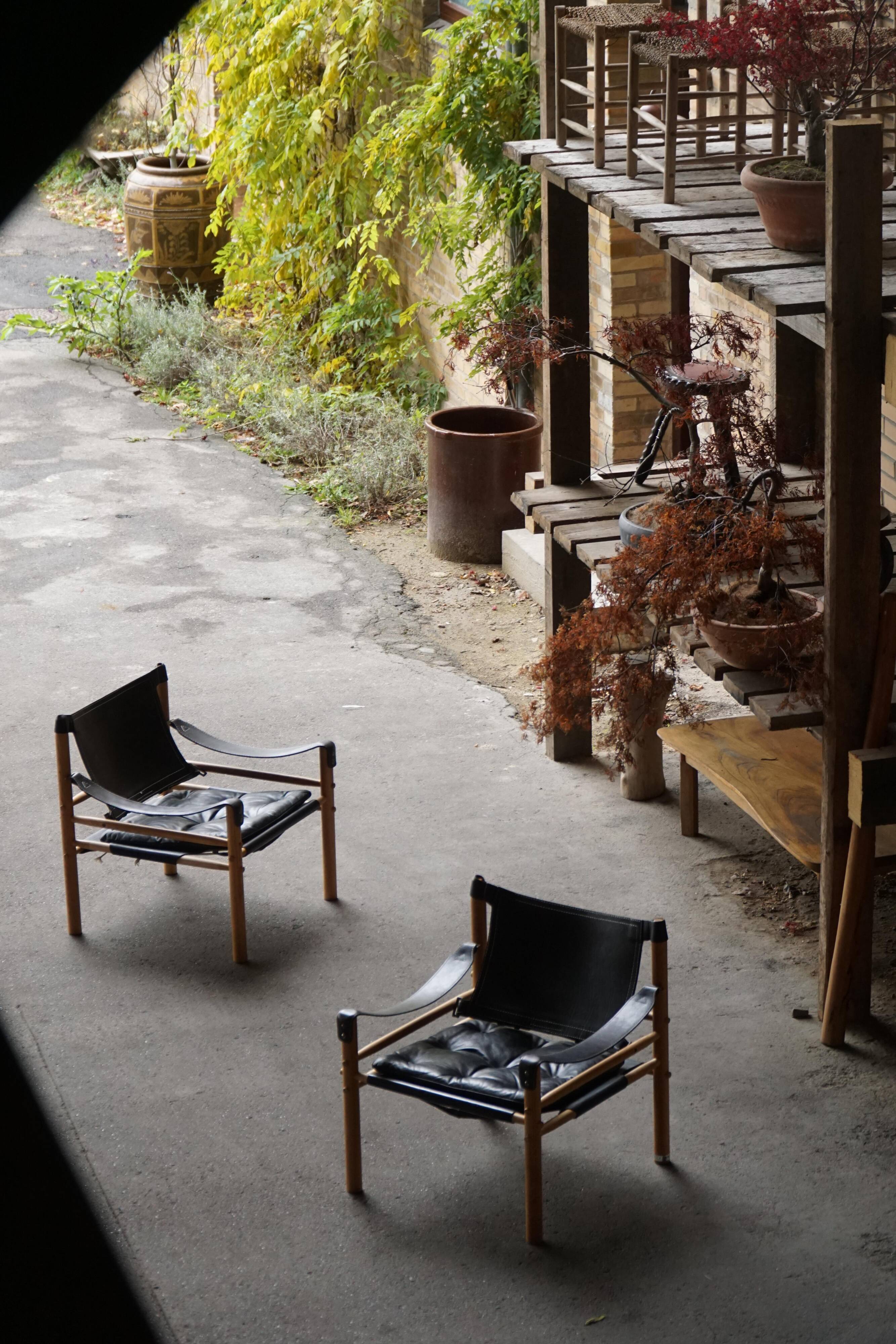 Set of Sirocco safari chairs by Arne Norell for Arne Norell AB, Sweden, 1960s.