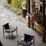 Set of Sirocco safari chairs by Arne Norell for Arne Norell AB, Sweden, 1960s.