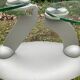 Design coffee table Naos in tempered glass and cast iron.