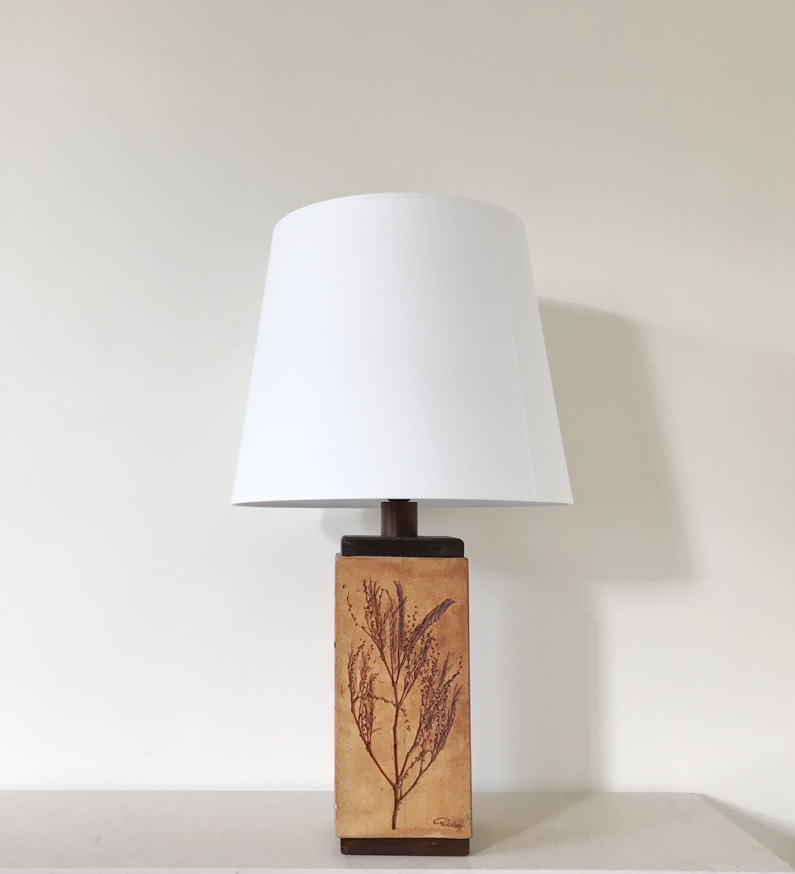 Very big lamp in sandstone built in sandstone of Raymonde Leduc 1970