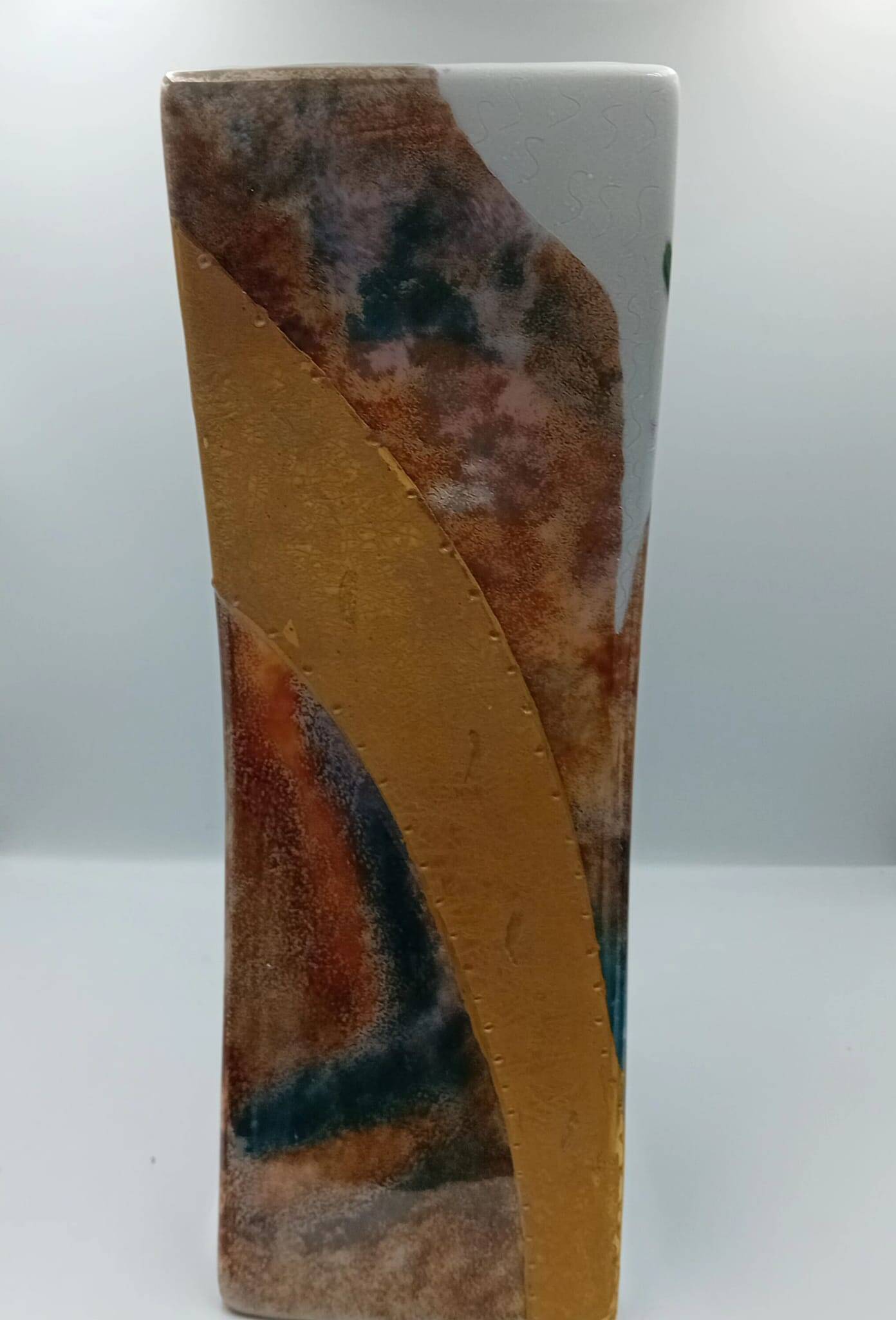 Handmade porcelain art vase signed J. Rozio – Paradise Bird decoration