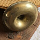 Brass pusher round cut candle holder