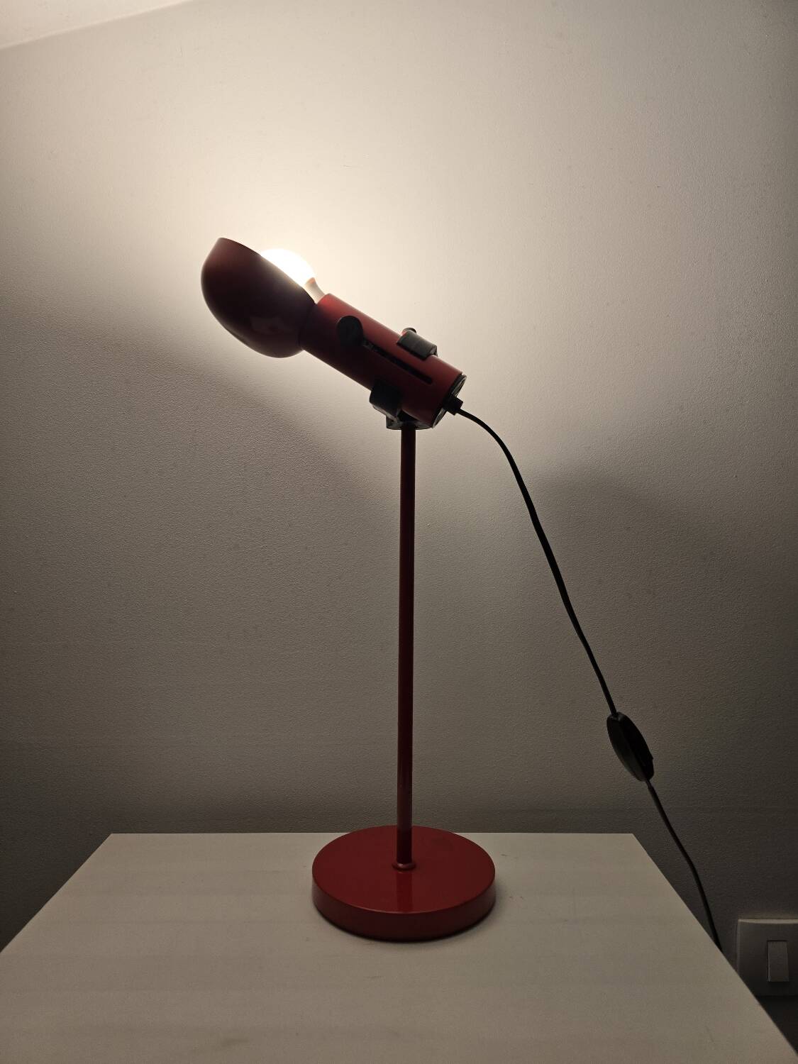 70s Red Table Lamp fully adjustable