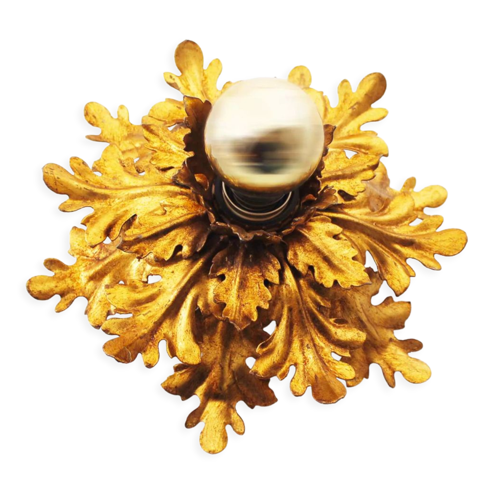 1960's Gilt 'Florentine' Ceiling of wall light by Banci Firenze