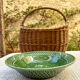Large woven border salad bowl "Rabbit Green" Bordallo Pinheiro Po
