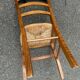 6 solid wood straw-seated Louis Philippe chairs, oak, 20th century.