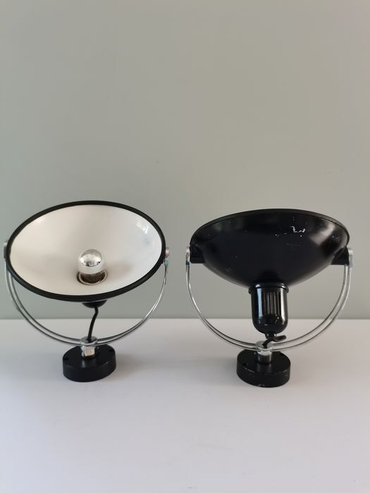 Pair of metal wall lamps 70s