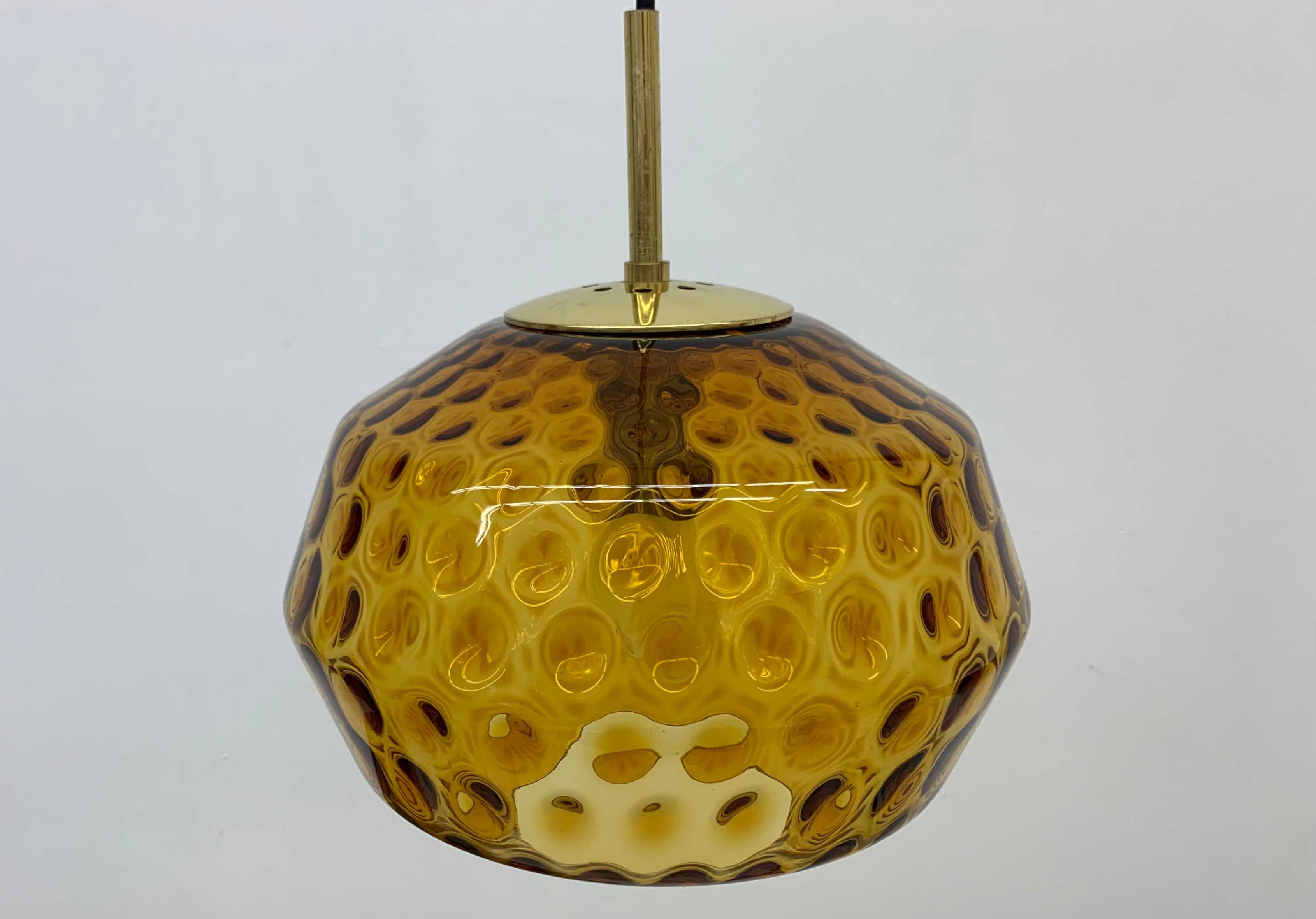 Limburg Glashutte glass hanging lamp , 1970