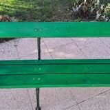 Grand banc de jardin bois et fonte l 224 cm