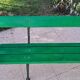 Large wooden and cast iron garden bench 224 cm