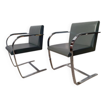 Pair of leather armchairs BRNO, design by L. Mies Van Der Rohe