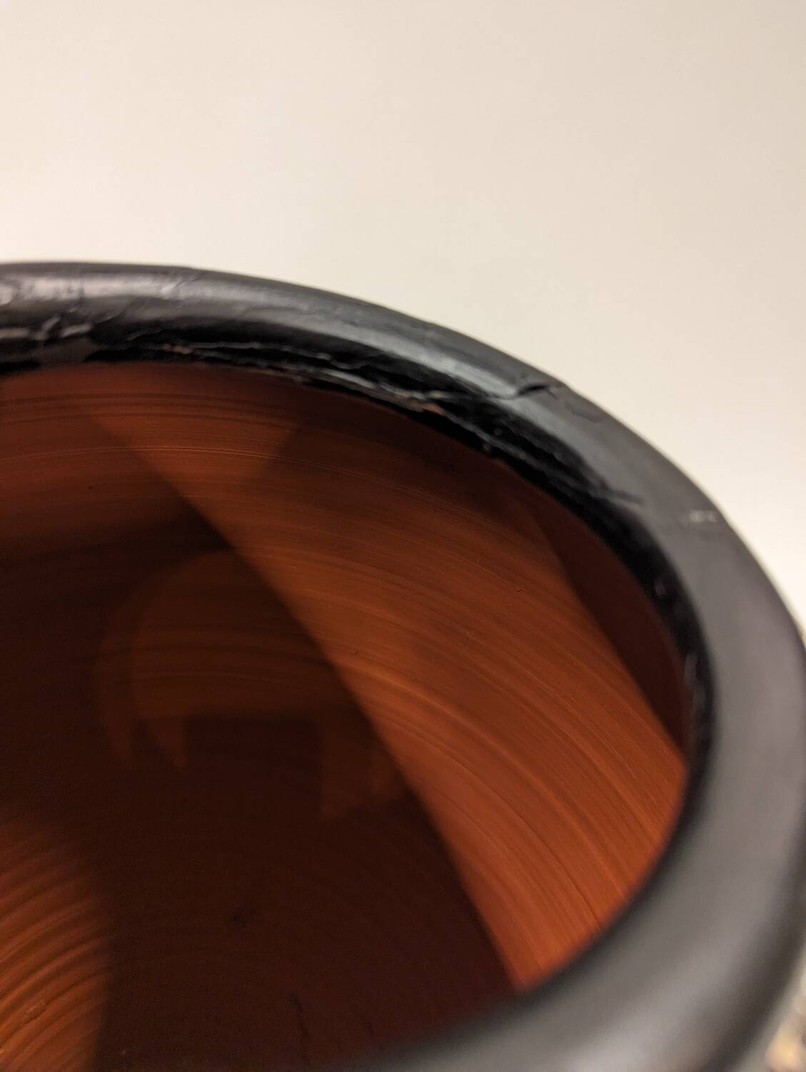 Large vintage ceramic vase abstract decor