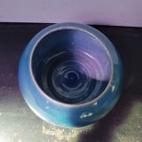 Old vase ball ceramic blue 70s vintage decoration