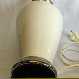 White ceramic lamp cracked effect and silver