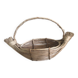 Asian boat-shaped handmade basket