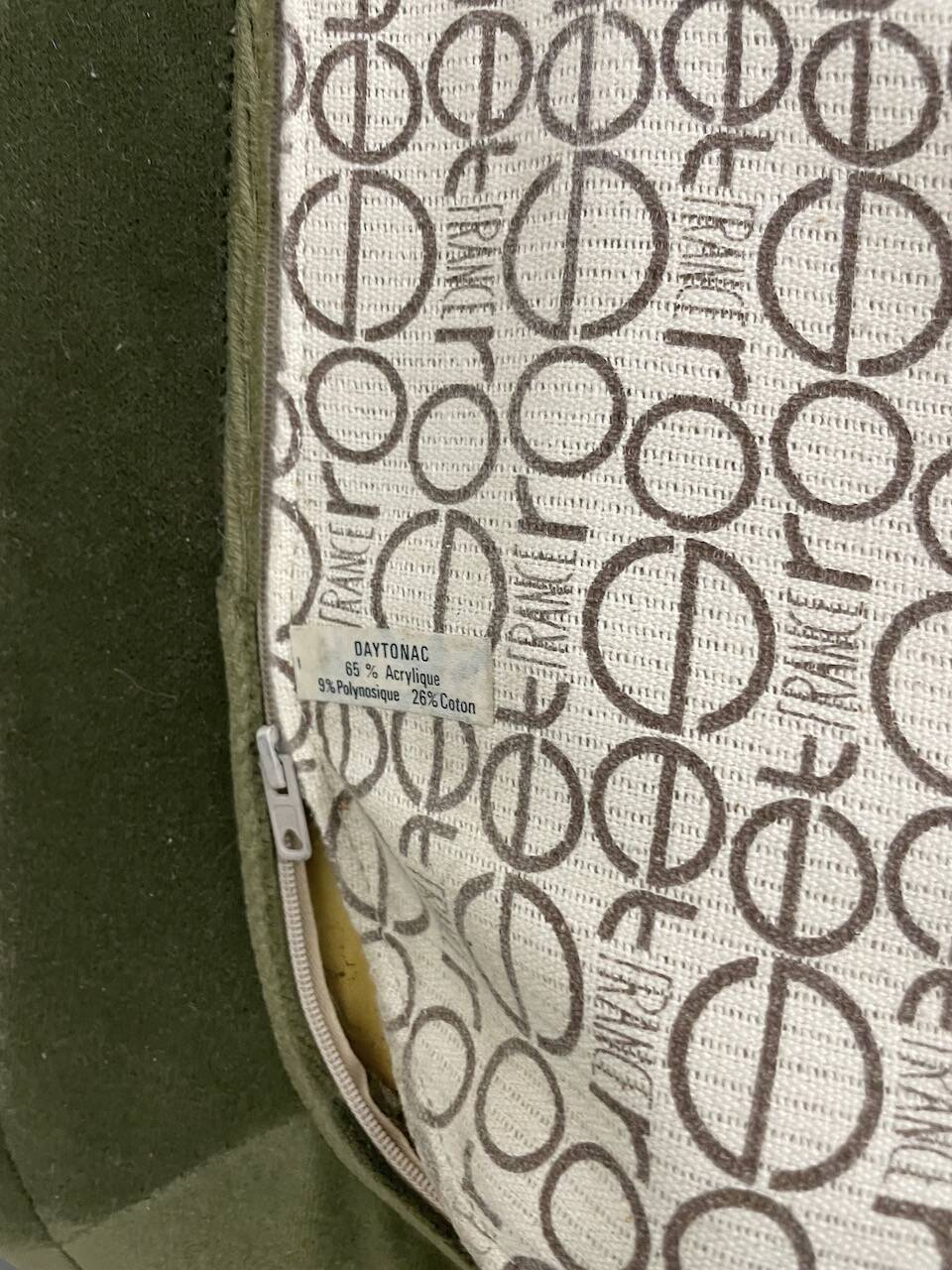 Vintage 2 and 3 seater green velvet togo set