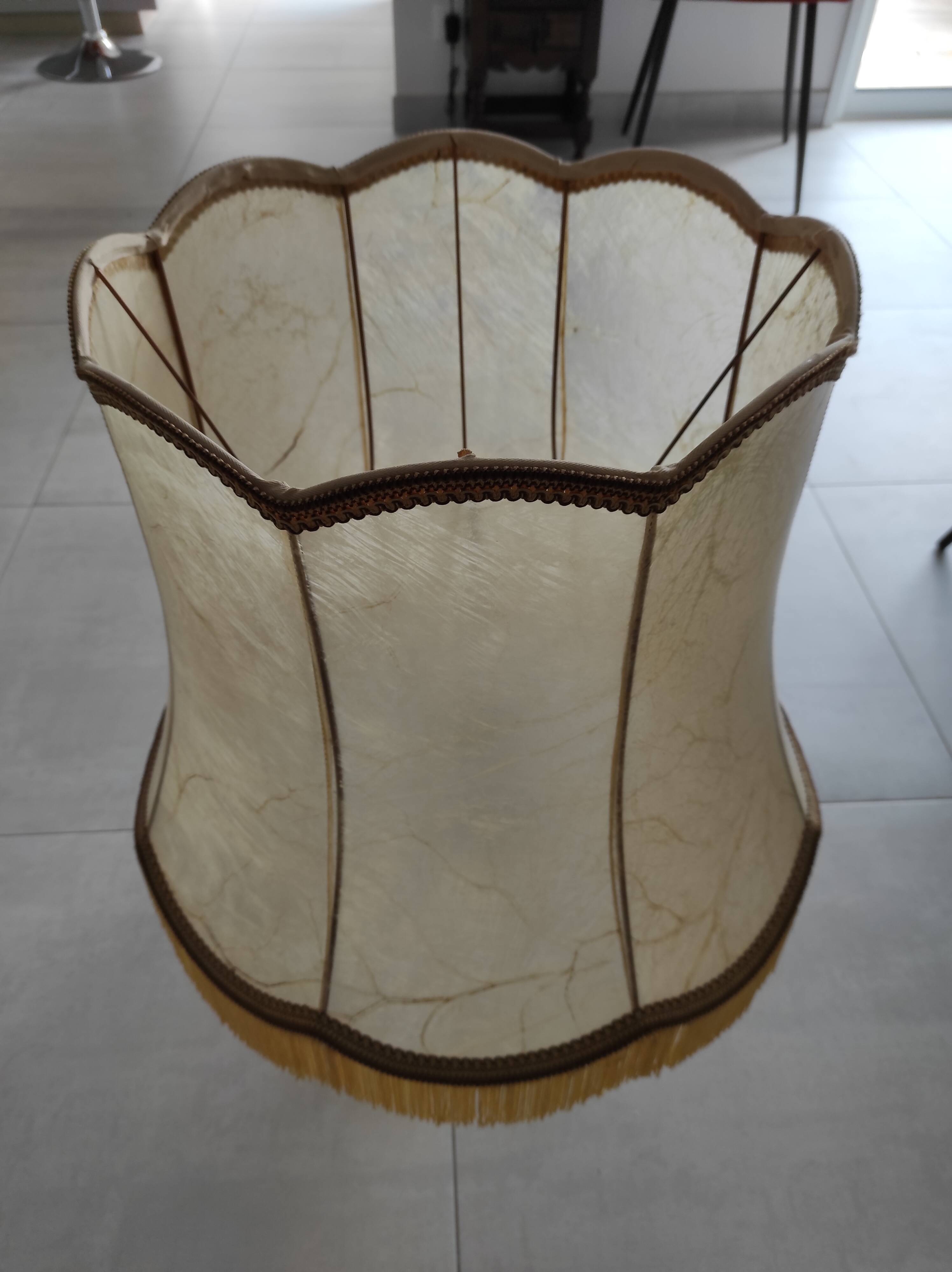 Vintage lampshade in stretched skin