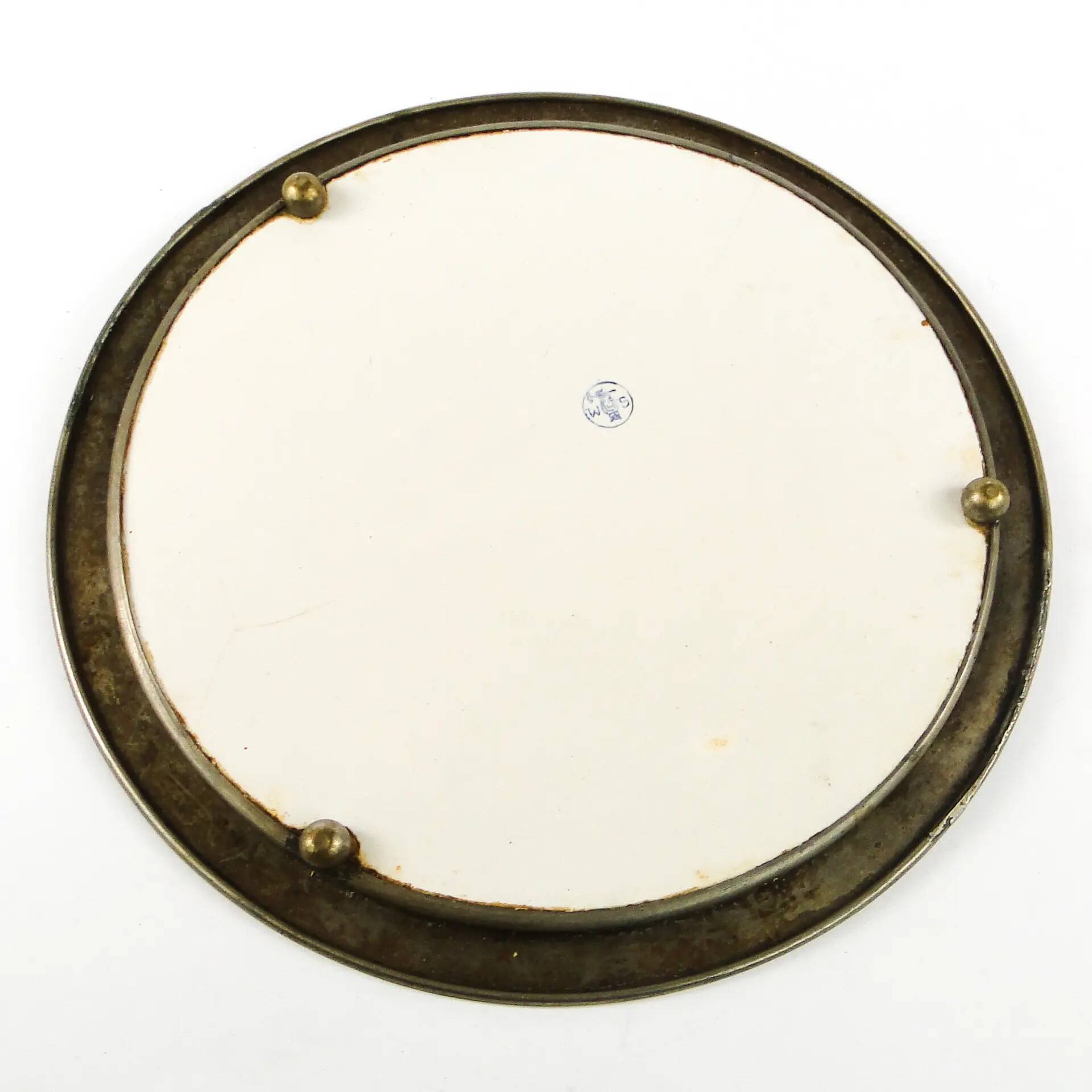 Art Nouveau tray, silver-plated brass, white porcelain, Austria, early 20th century
