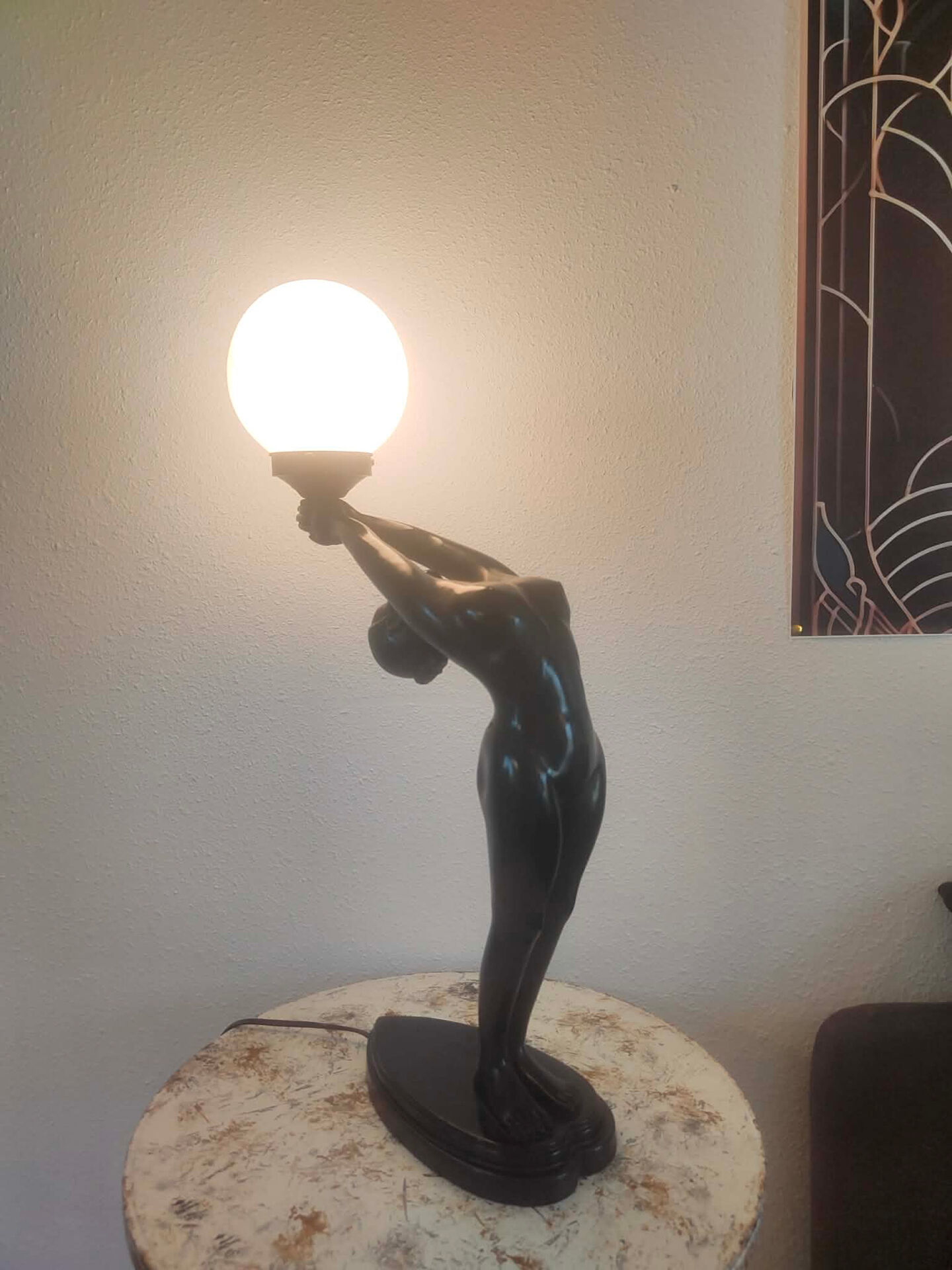 Art Deco woman lamp 72 cm in height