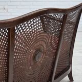 1950s, Danish 3-seater sofa, salmon/pink velour, furniture mesh.