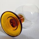 Six amber stemmed glasses from the 70s