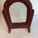 Rattan tilting mirror