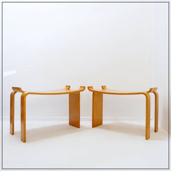 Paire de tabourets 'Museum' par Sven Kai-Larsen pour Ströms Möbler - Suède 1963