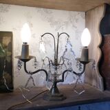 Lampe ancienne en laiton 2 branches