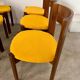 Set of 6 Scandinavian style chairs Girsberger 70s vintage solid wood mustard yellow