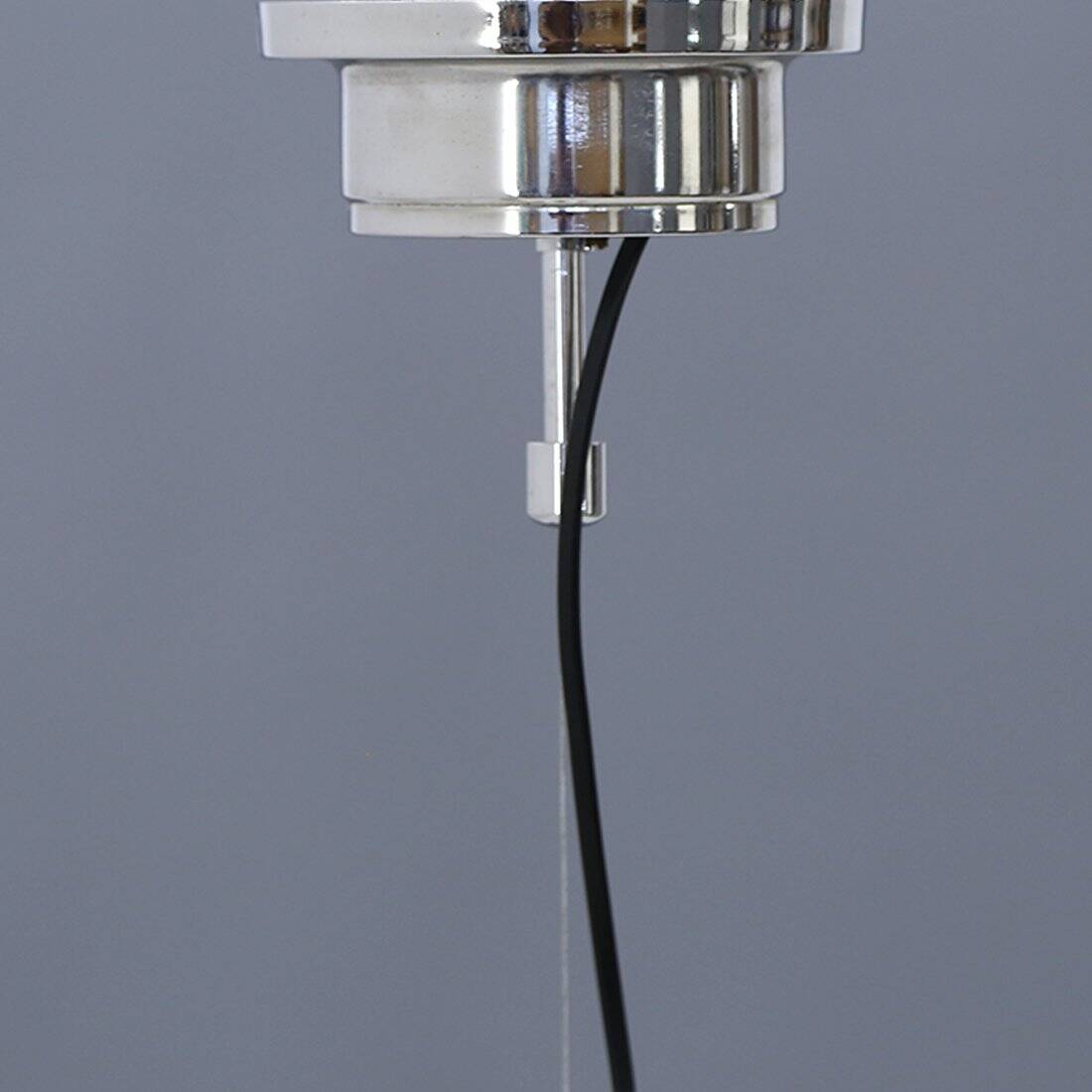 Glass and chrome metal ceiling light, 1970s