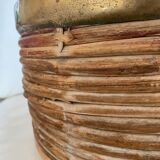 Rattan and brass basket