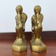 Pair of bookends The Thinker by Rodin in solid brass