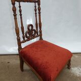Pray-god wooden chair at assisi carpet in velvet 19th century